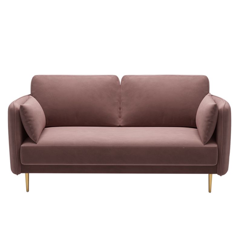 Square Arm Contemporary Settee Sofa Standard Velvet Settee Couch