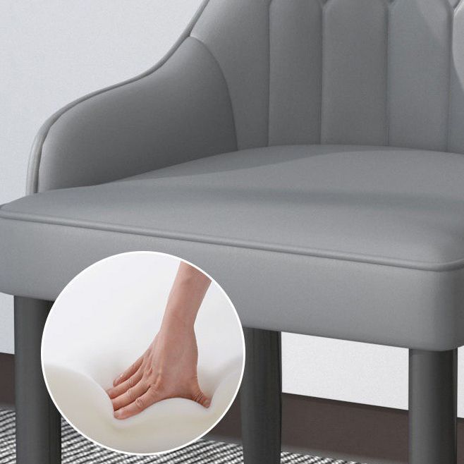 PU Leather Dining Chairs Nordic Style Parsons Armless Chair Set