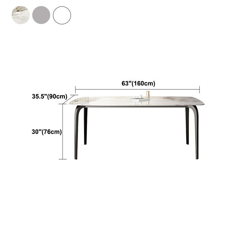 Rectangle Dining Table Industrial Dining Table with Black Frame