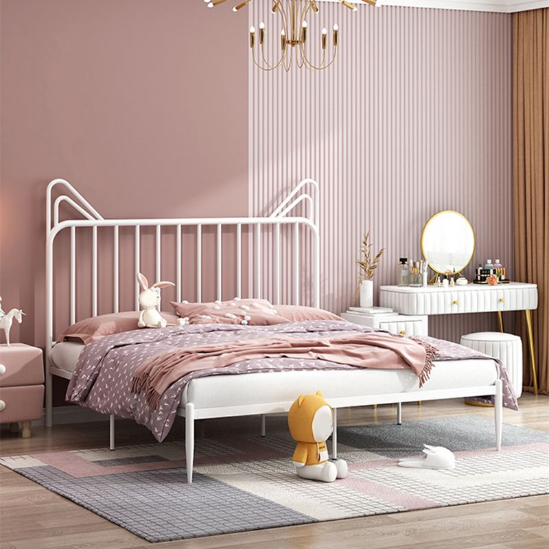 Contemporary Standard Bed with Headboard Open-Frame Metal Bed