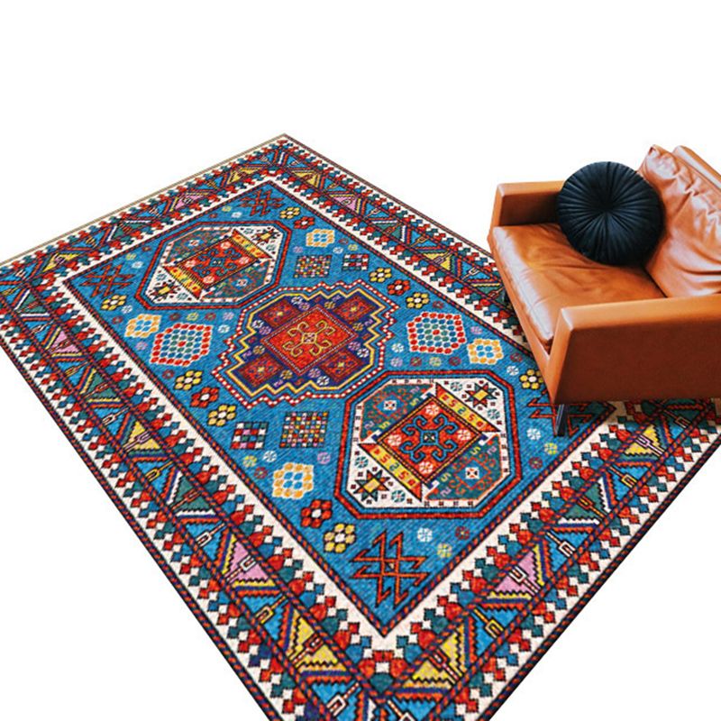 Dark Orange Morocco Rug Polyester Graphic Indoor Rug Washable Rug for Home Decoration