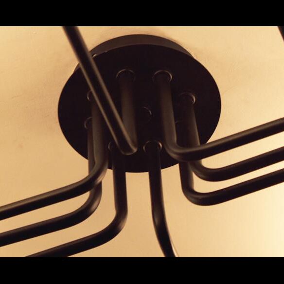 Montura de Enredo Negro de Enredo Semivaciado de Luz Minimalista Industrial Minimalista