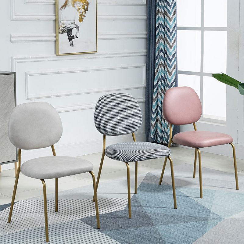 Sillas sin brazos de comedor de metal Glam, respaldo abierto, silla lateral para restaurante