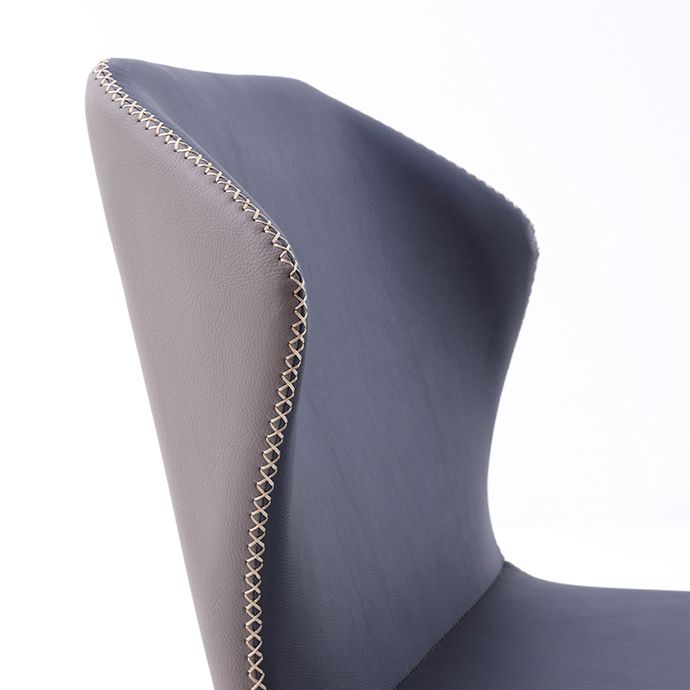 Silla lateral moderna de cuero sintético para restaurante, silla de comedor con respaldo lateral mate y acabado mate