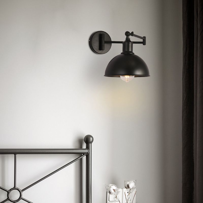 1-Light Wall Sconce Industrial Style Metal Wall Lighting for Bedroom