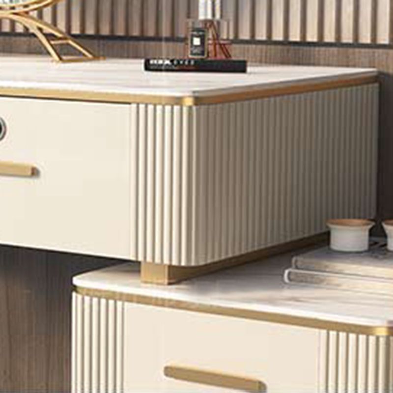 Glam Wood Make-up Vanity Slate Top Vanity Dressing Table with Drawer