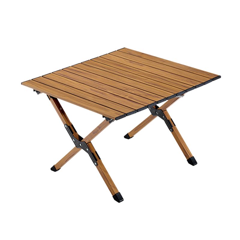 Industrial Aluminum Rectangle Table Foldable Camping Table in Brown