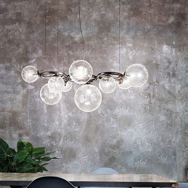 Kugelförmiger Kronleuchter 2 Farbe Optionaler minimalistischer Kronleuchter für Esszimmer Schlafzimmer