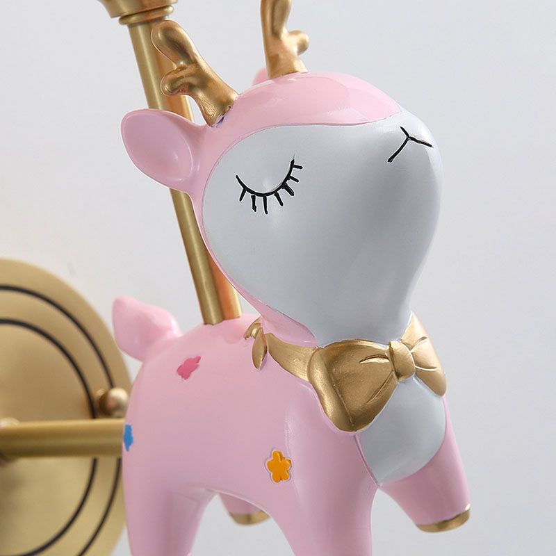 Minimalist Style Wall Sconce Lighting Deer Sconce Light Fixture with Fabric Shade