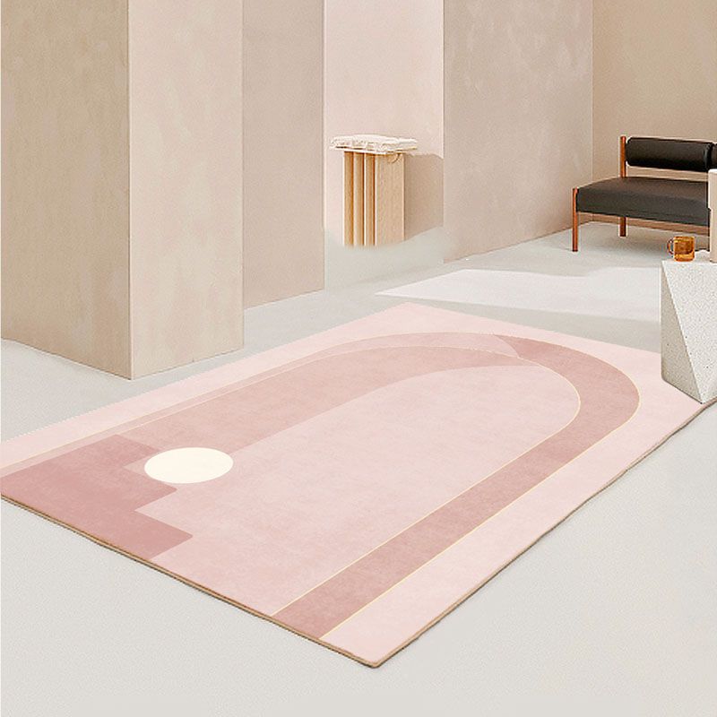Stylish Modern Area Rug Geometric Pattern Polyester Area Carpet Easy Care Rug for Home Decor