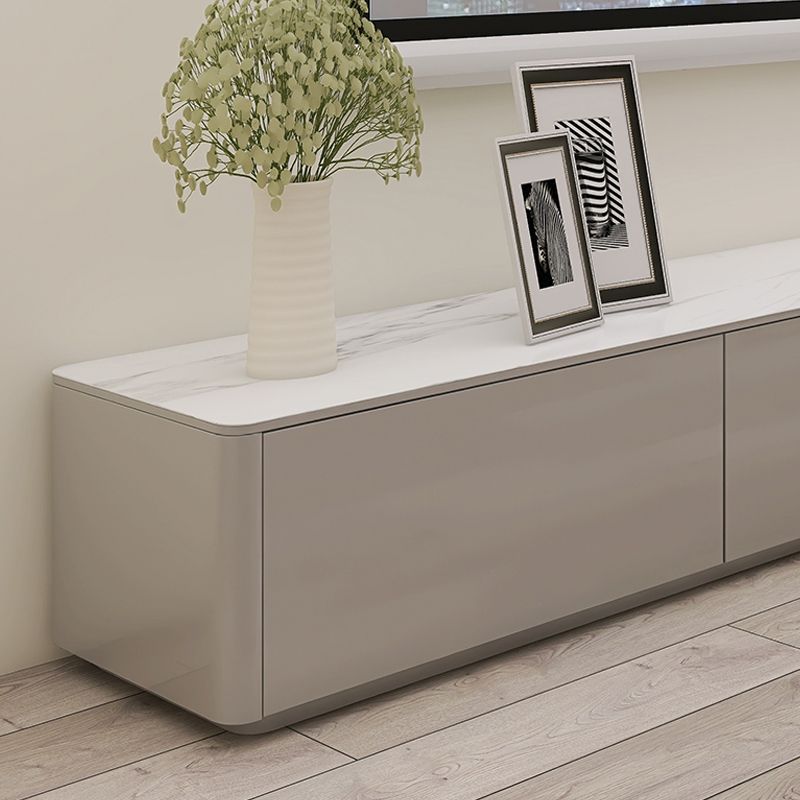 Modern Wood TV Media Stand 16" W Enclosed Storage White TV Stand with Drawers