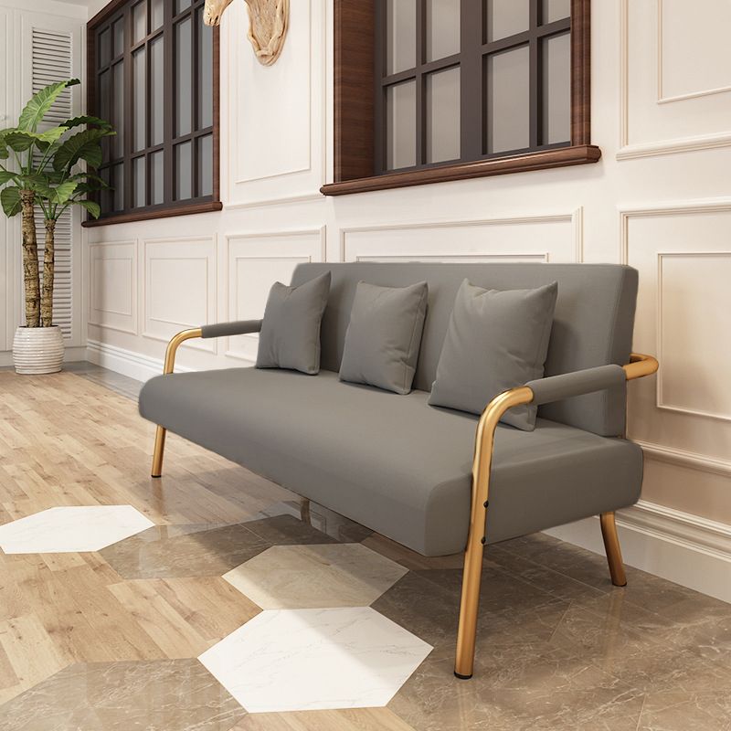 Modern Macaroon Velvet Sofa Tuxedo Arm Standard Tight Back Sofa