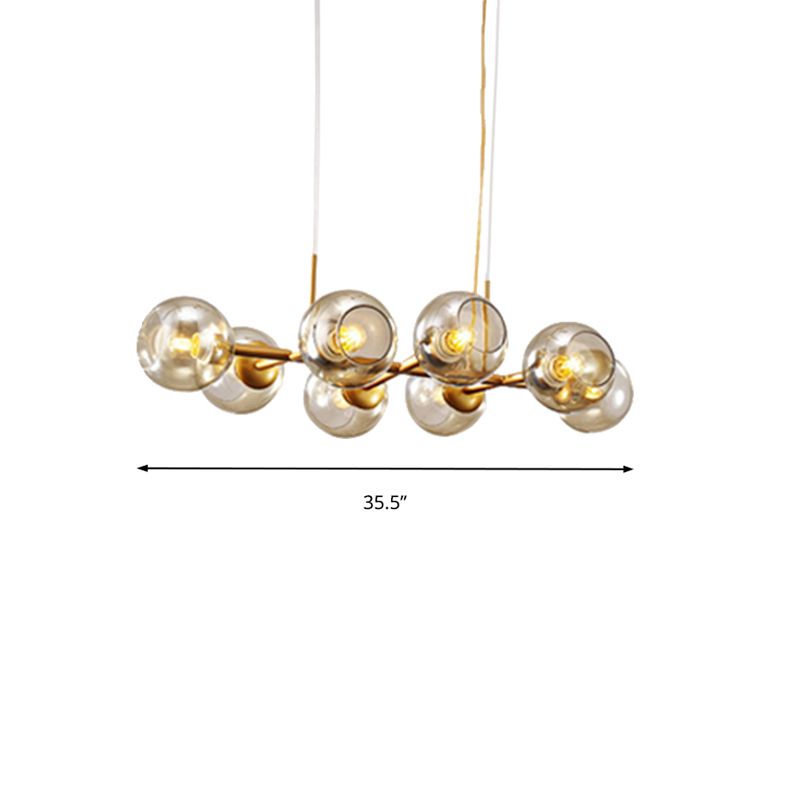 Radialer Kronleuchter leichter Post modernes Glas 8/12 Lichter Schwarz/Gold Deckenhängung Lampe