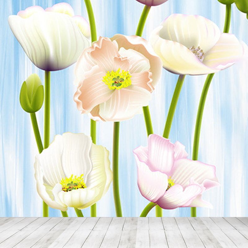 Various Floral Printed Mural Wallpaper Contemporary Non-Woven Fabric Wall Covering