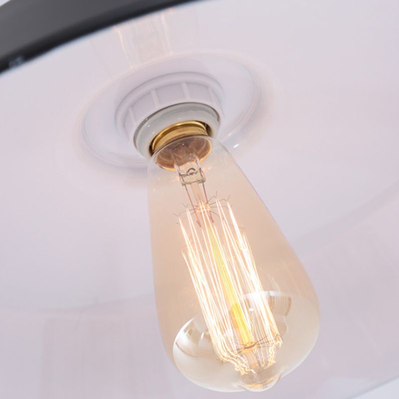 Industriële schuur semi-flush mount licht metaal semi-spoel plafondmontage licht
