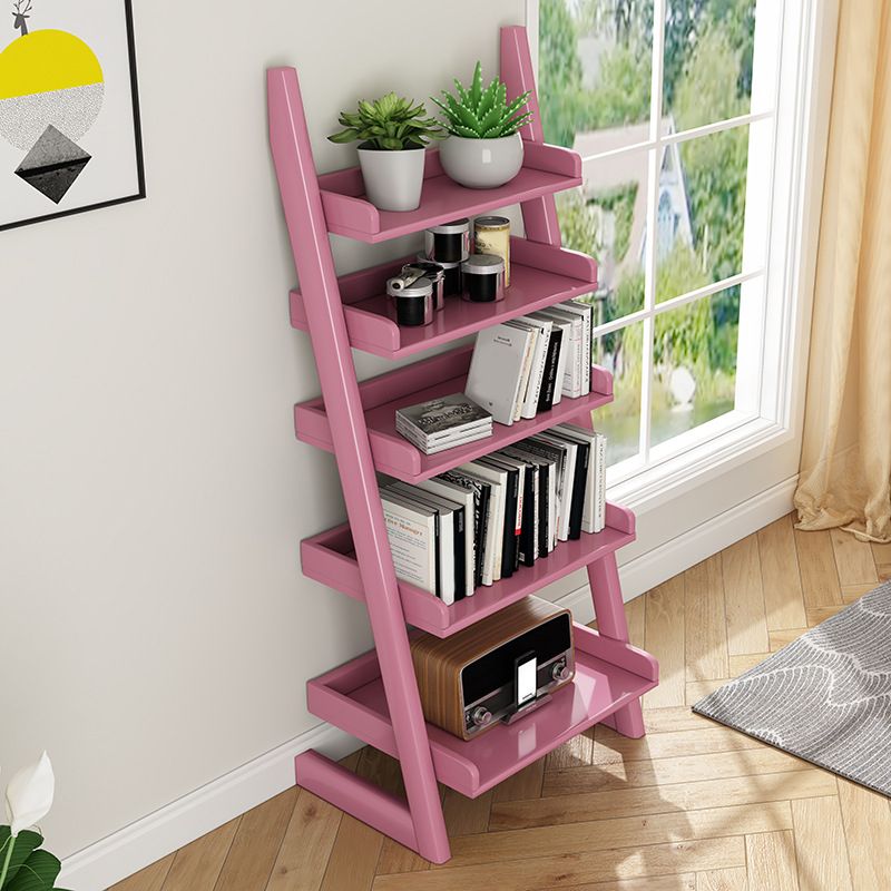 Estantería de escalera de madera de goma estantería moderna abierta para la oficina en casa
