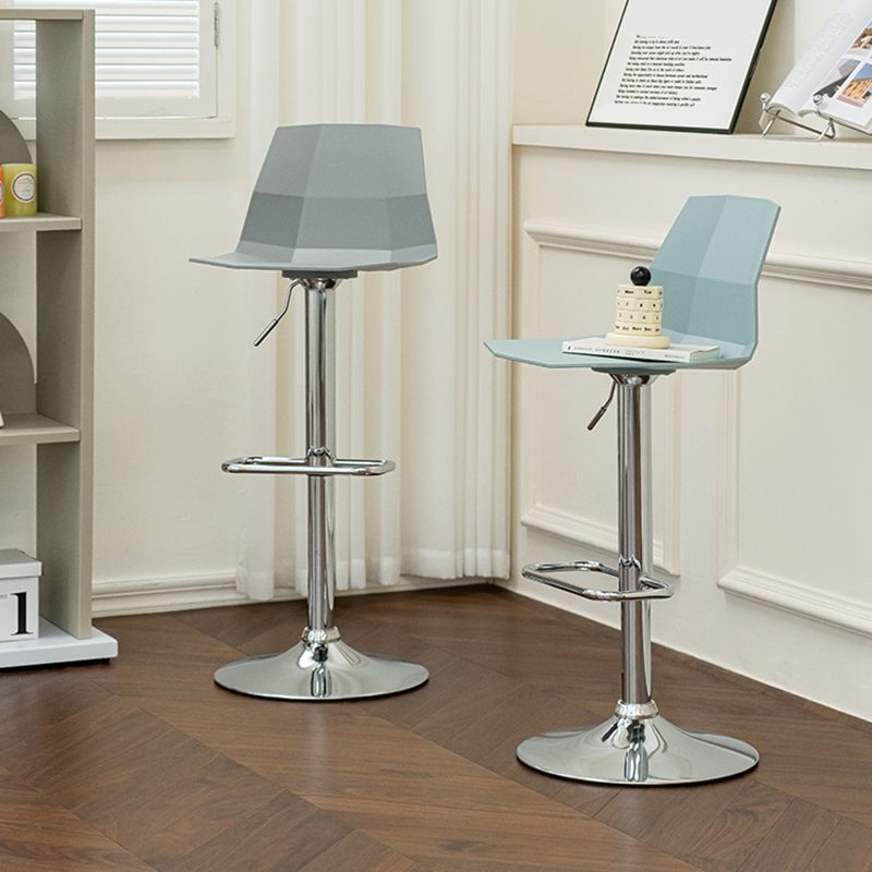 Contemporary Style Adjustable Plastic Bar Stool with Metal Legs