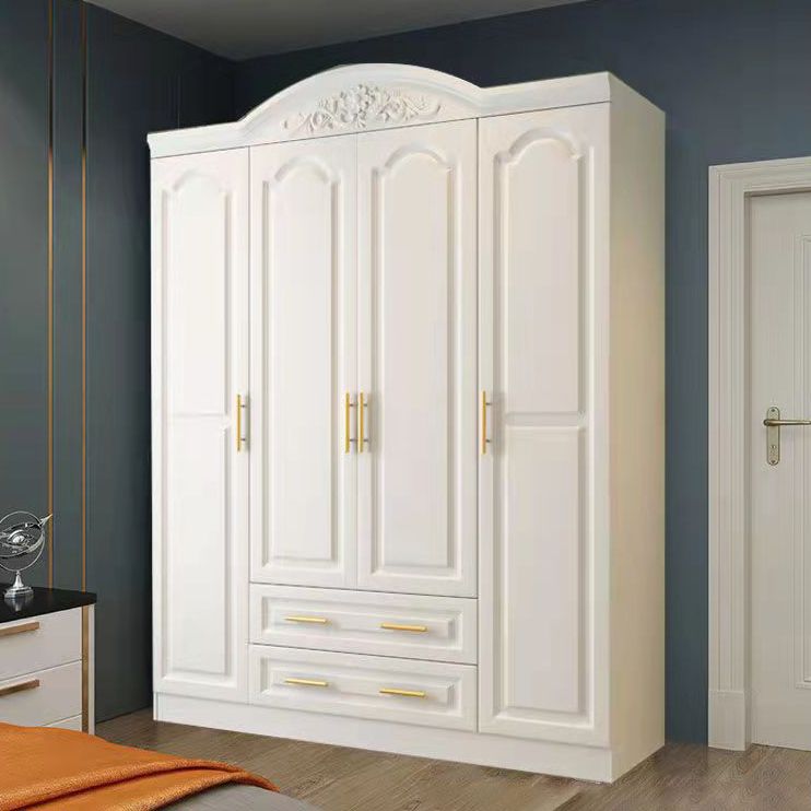 White Wood Wardrobe Armoire French Country Wardrobe Closet for Home