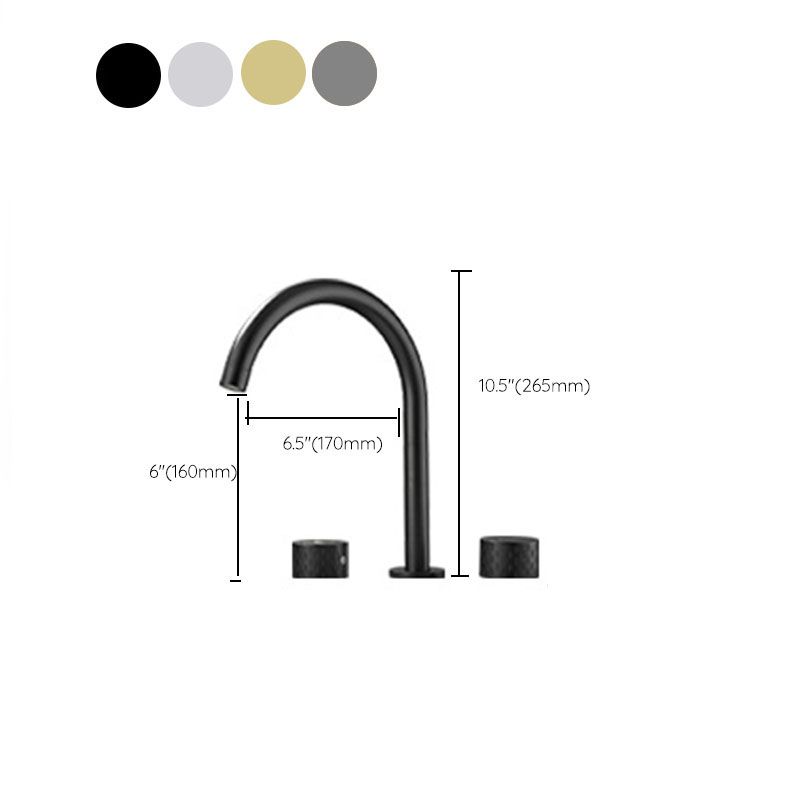 Double Handle Tub Filler Deck Mounted High Arc Brass Modern Roman Tub Filler