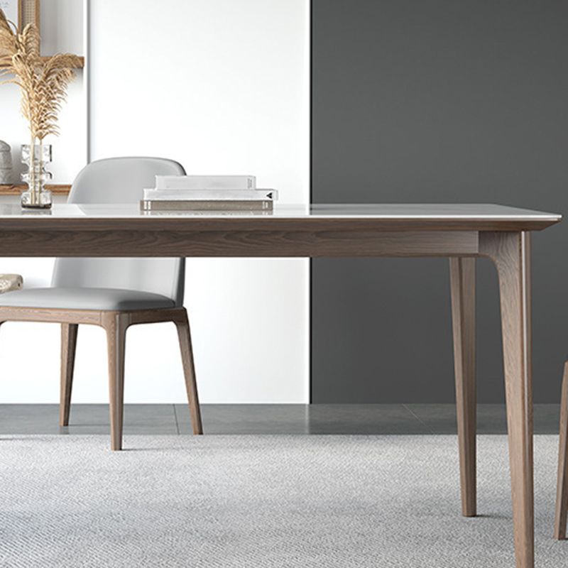 Mid-Century Dining Room Table Rectangle Stone Dinette Table for Dining Room