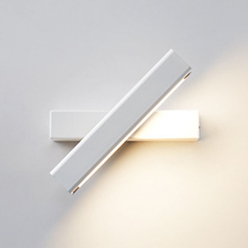 1 Light Rectangular Wall Mounted Lamps Modern Style Wood Wall Lamps