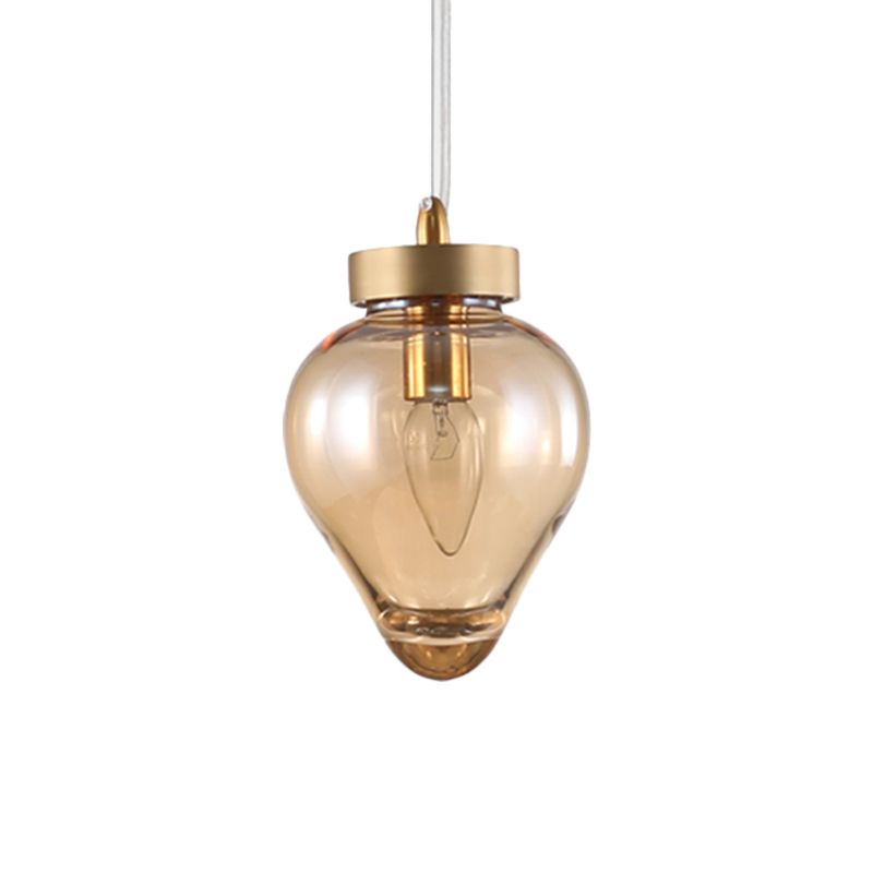 Waterdrop Esszimmer Anhänger Licht Blau/Champagnerglas 1 Glühbirnenpfosten moderne Hang Deckenlampe