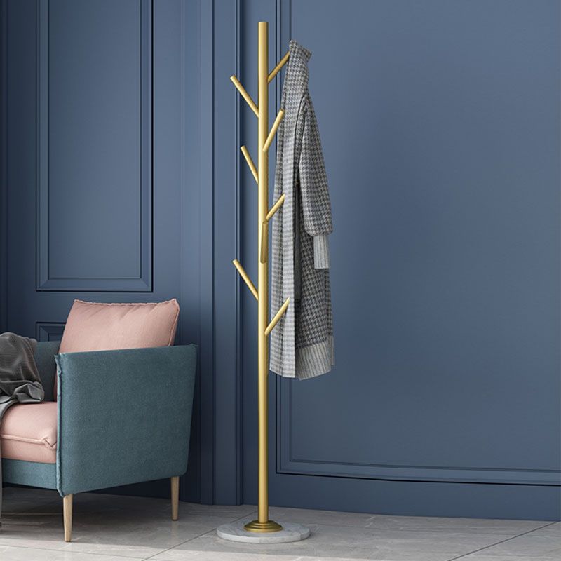 Luxurious Coat Rack 8 Coat Hook Marble Bottom Metal Coat Rack for Bedroom