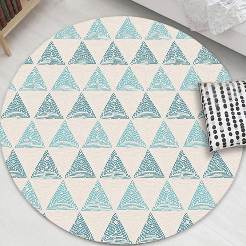 Comfort Decoration Rug Multi Color Geometric Print Area Carpet Polyster Non-Slip Backing Pet Friendly Indoor Rug