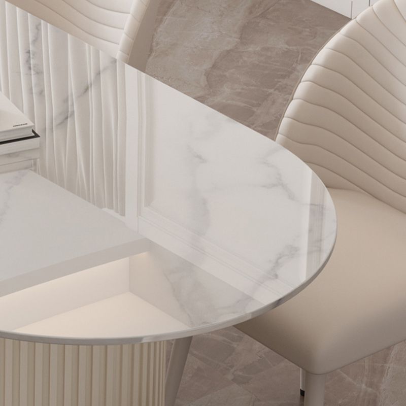 Sintered Stone Dining Table Traditional Luxury Double Pedestal Table