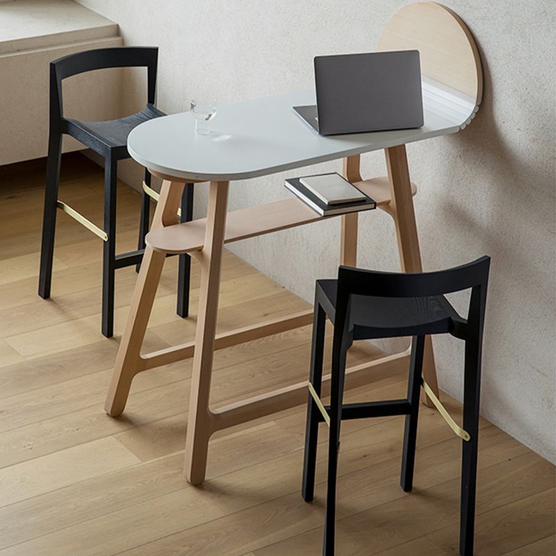 Solid Wood Bar Stools Designer Style Stackable Bar Stool with Backrest