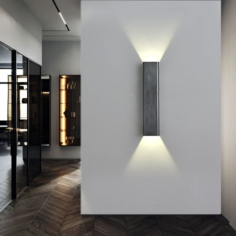 Square Shade Metal Murce Galce Modern Style 2 LICTES ÉCLAIRAGE MURD