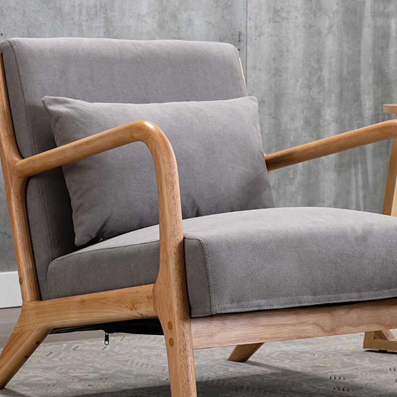 Lounge Accent Arm Chair Cotton Blend with Basic Four Legs and Pillow Back