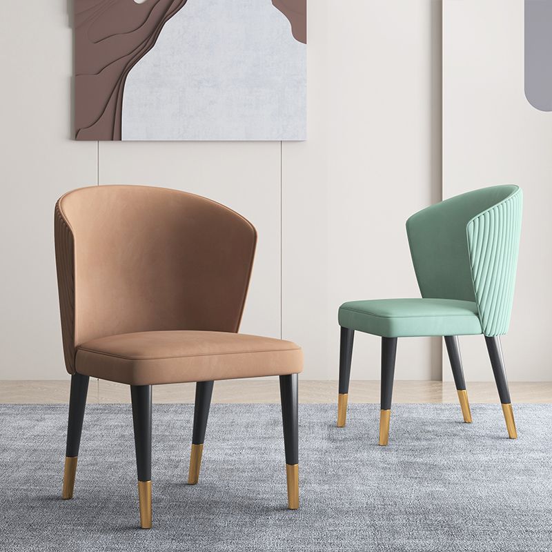 Modern Dining Chairs Armless Dining Chair with Wooden Legs for Kitchen