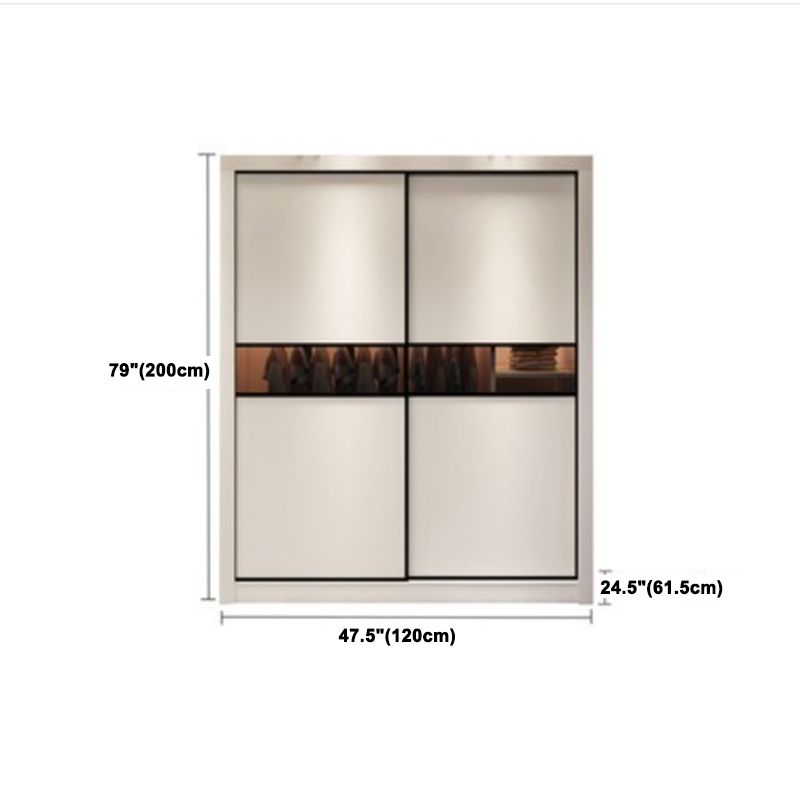 Contemporary Style Wardrobe White Color Wooden Wardrobe Closet for Bedroom