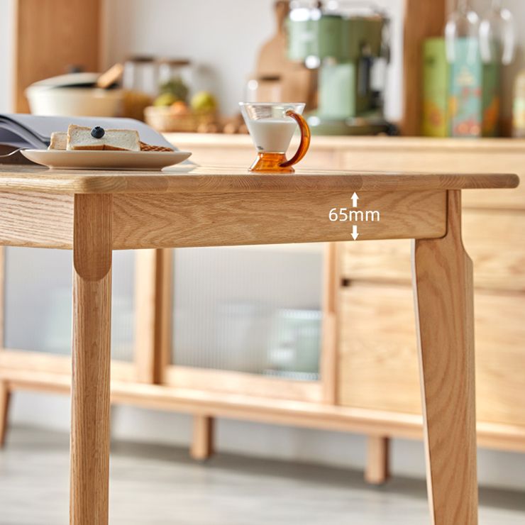 Mesa de comedor de madera maciza de estilo contemporáneo, mesa rectangular con base de madera de 4 patas para el hogar