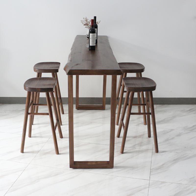 Contemporary Pub Set 1/2/3/5 Pcs Solid Wood Bar Table and Stools