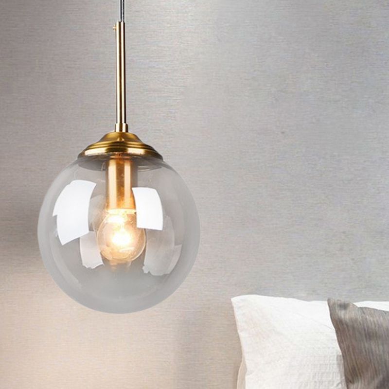 Luce a sospensione del globo contemporaneo/vetro grigio trasparente/fumio 1 camera da letto a sospensione lampada a sospensione