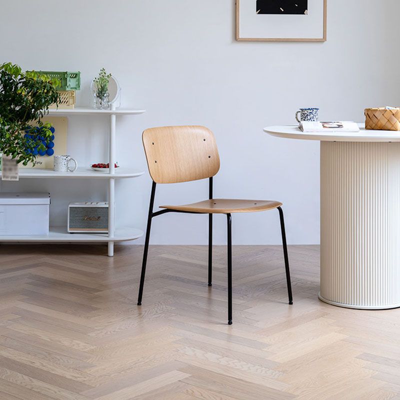 Chaise de salle à manger industrielle en métal, sans accoudoirs, à dossier ouvert, pour usage domestique