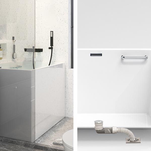 Modern Acrylic Alcove Bathtub 23.6" H Rectangular Bath Tub for Home