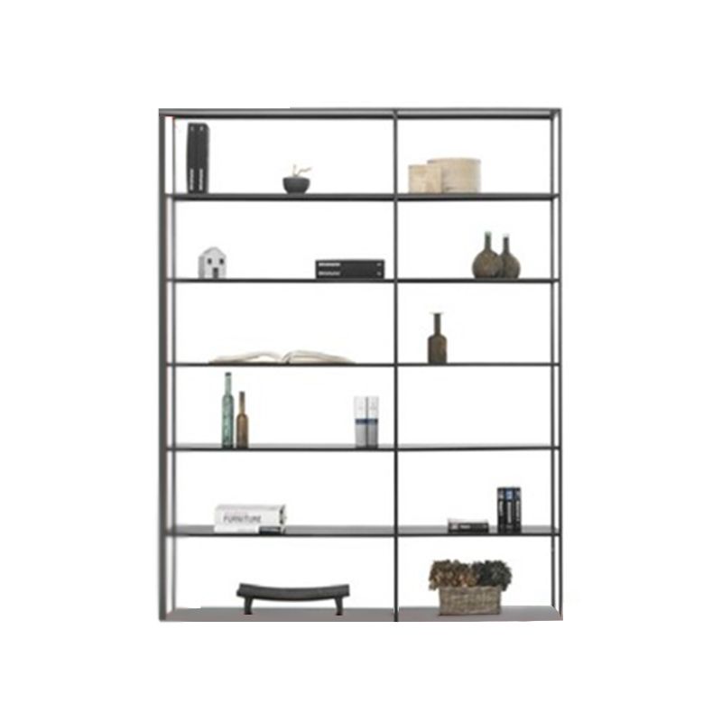 Metal Bookcase Minimalist Book Shelf with Rectangular Shelves