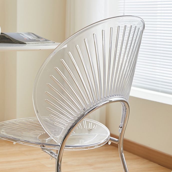 Open Back Dining Side Chair Contemporary Dining Armless Chair