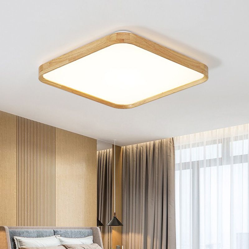 Wooden Ceiling Mount Light Simple LED Ceiling Light with Acrylic Shade for Dining Room