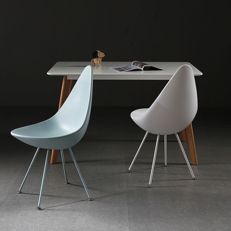 Sillas laterales sin brazos de estilo industrial, silla lateral con respaldo sólido de plástico para el hogar