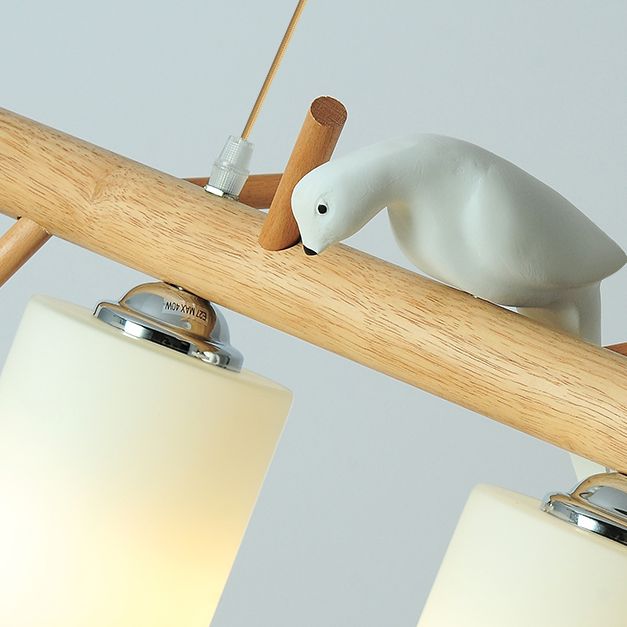 Hedendaags eilandlampen Cilinder Island Lights White Glass voor kookeiland