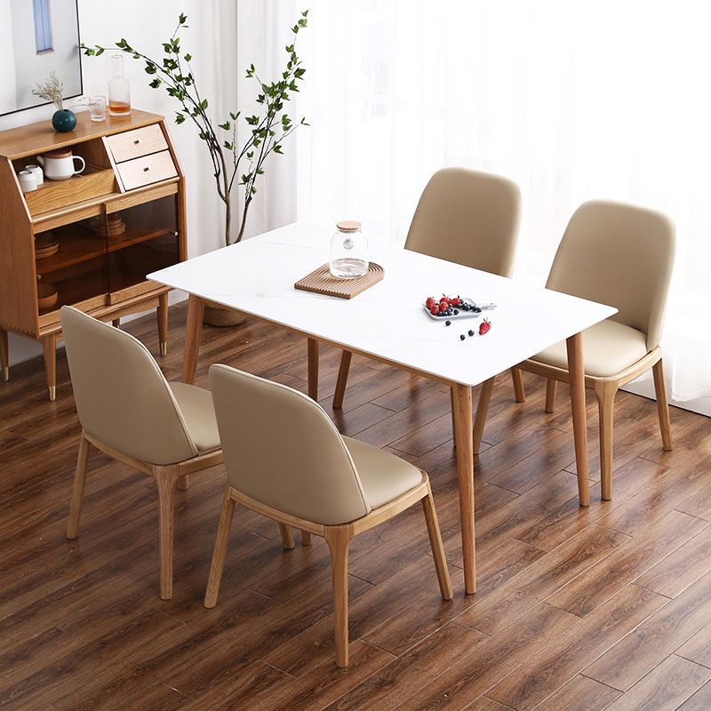 Rectangular Sintered Stone Dining Table Modern Furniture with 4 Legs for Office