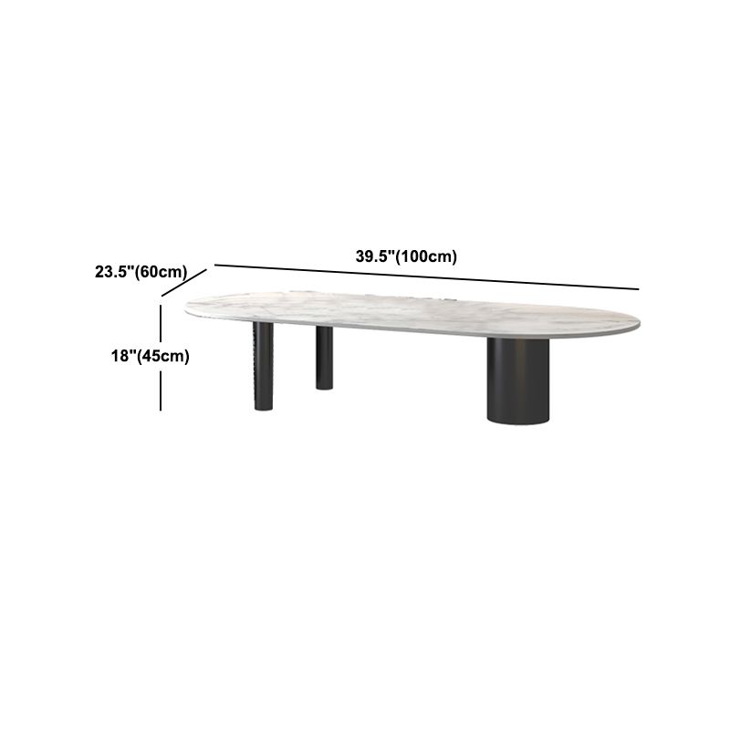 Glam 3 Legs Cocktail Table Oval Coffee Cocktail Table for Living Room