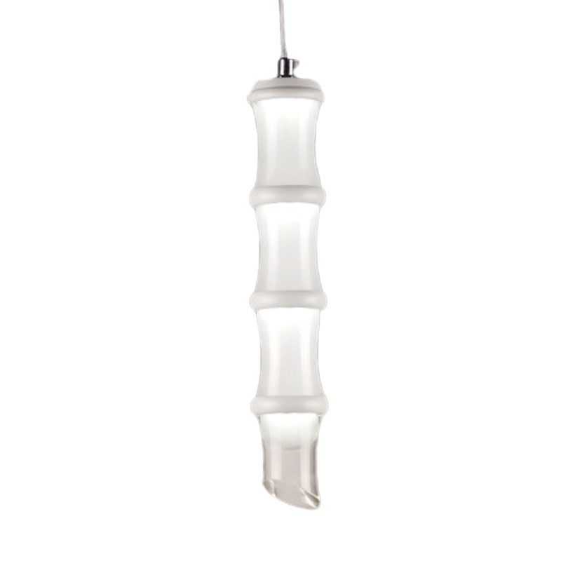 Pendulum a pendolo a palo di bambù acrilico moderno a soffitto a LED bianco in luce calda/bianca