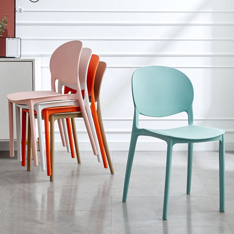 Modern Dining Room Armless Plastic Stacking Open Back Dining Chair
