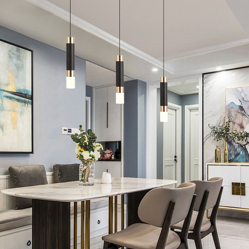 Plafonnage suspendu à suspension LED minimaliste suspension cylindrique suspension