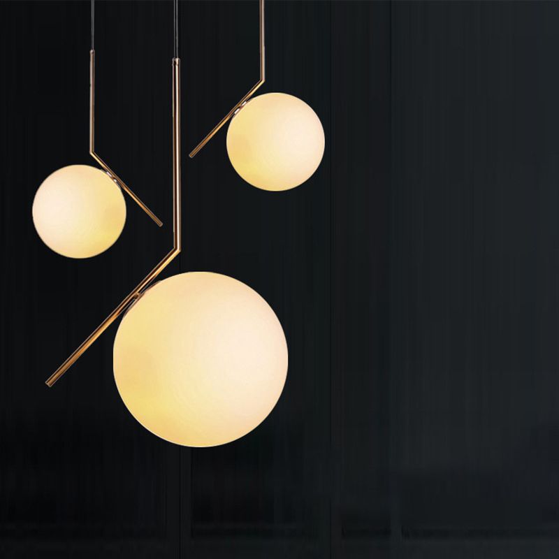 Brass Globe Single Pendant Light in Modern Creative Style Wrought Iron Hanging Lamp with Glass Shade